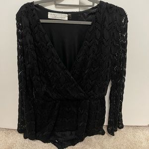 Vintage Havana Lace Longsleeve Romper